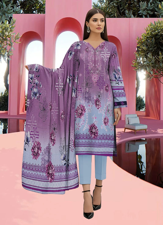 Gul Ahmed 3PC Digital Printed Embroidered