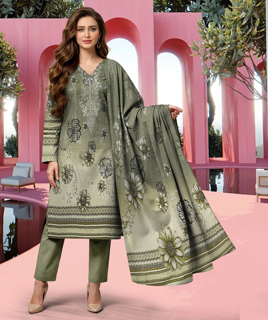 Gul Ahmed 3PC Digital Printed Embroidered