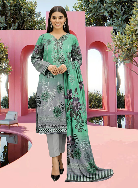 Gul Ahmed 3PC Digital Printed Embroidered