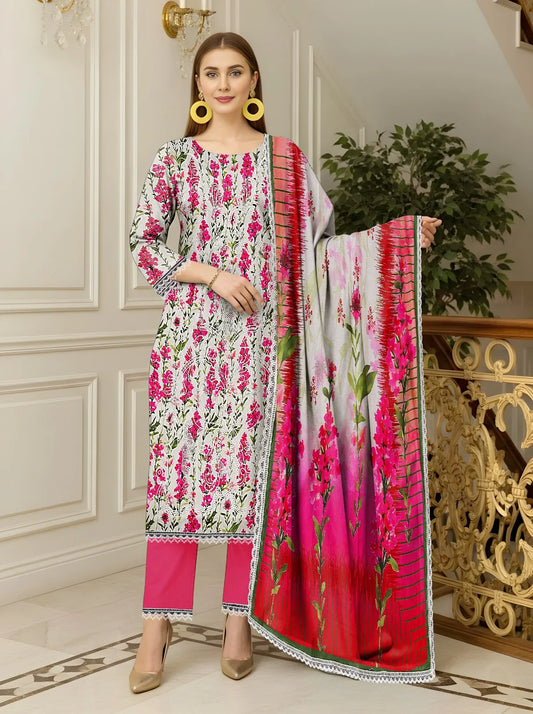 Baroque 3PC Digital Print Lawn Heavy Front with Karoshia Lace 10