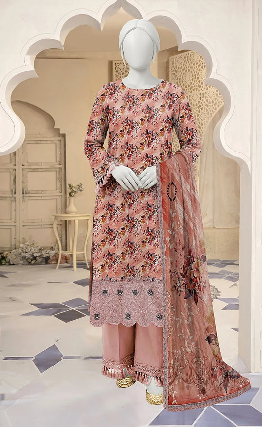Baroque 3PC Digital Printed Daman Embroidery