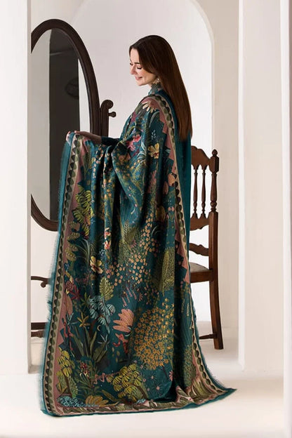 Dhanak-3PC Embroidered Shirt with Digital Printed Shawl - 1210