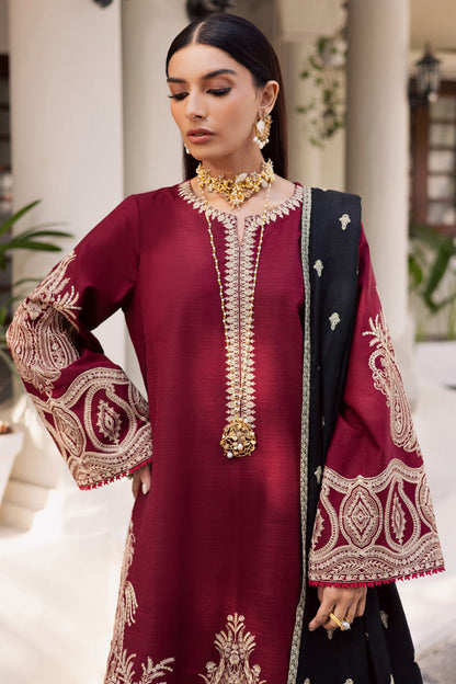 Dhanak-3PC Embroidered Shirt with Digital Printed Shawl - 178