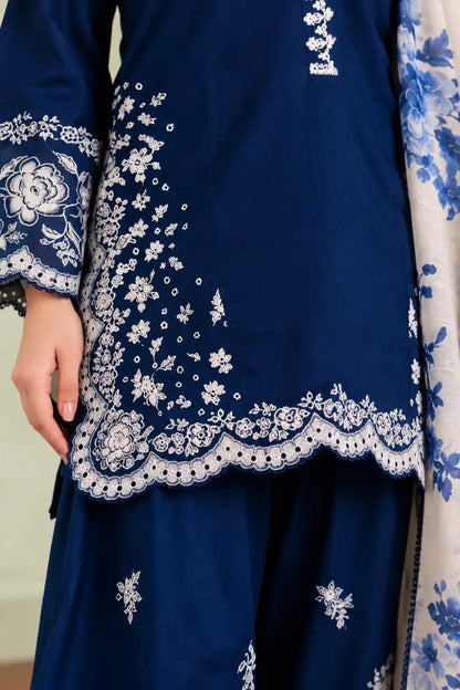 COCO - Dhanak-3PC Embroidered Shirt with Digital Printed Shawl - 1111
