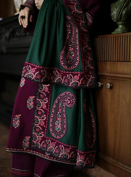 BATIK - Dhanak-3PC Embroidered Shirt with Digital Printed Shawl - 1263